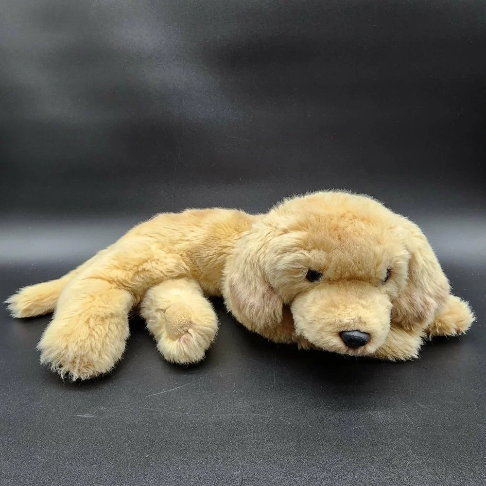 DEMDACO Tan Golden Retriever Poodle Plush Dog Lot Realistic‎ Stuffed Animal Toy